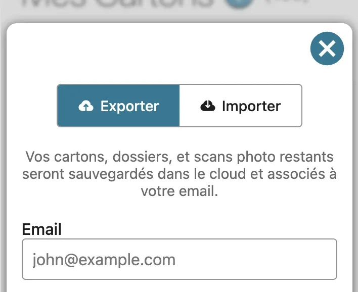 L’option pour transférer les données vers un nouvel appareil.